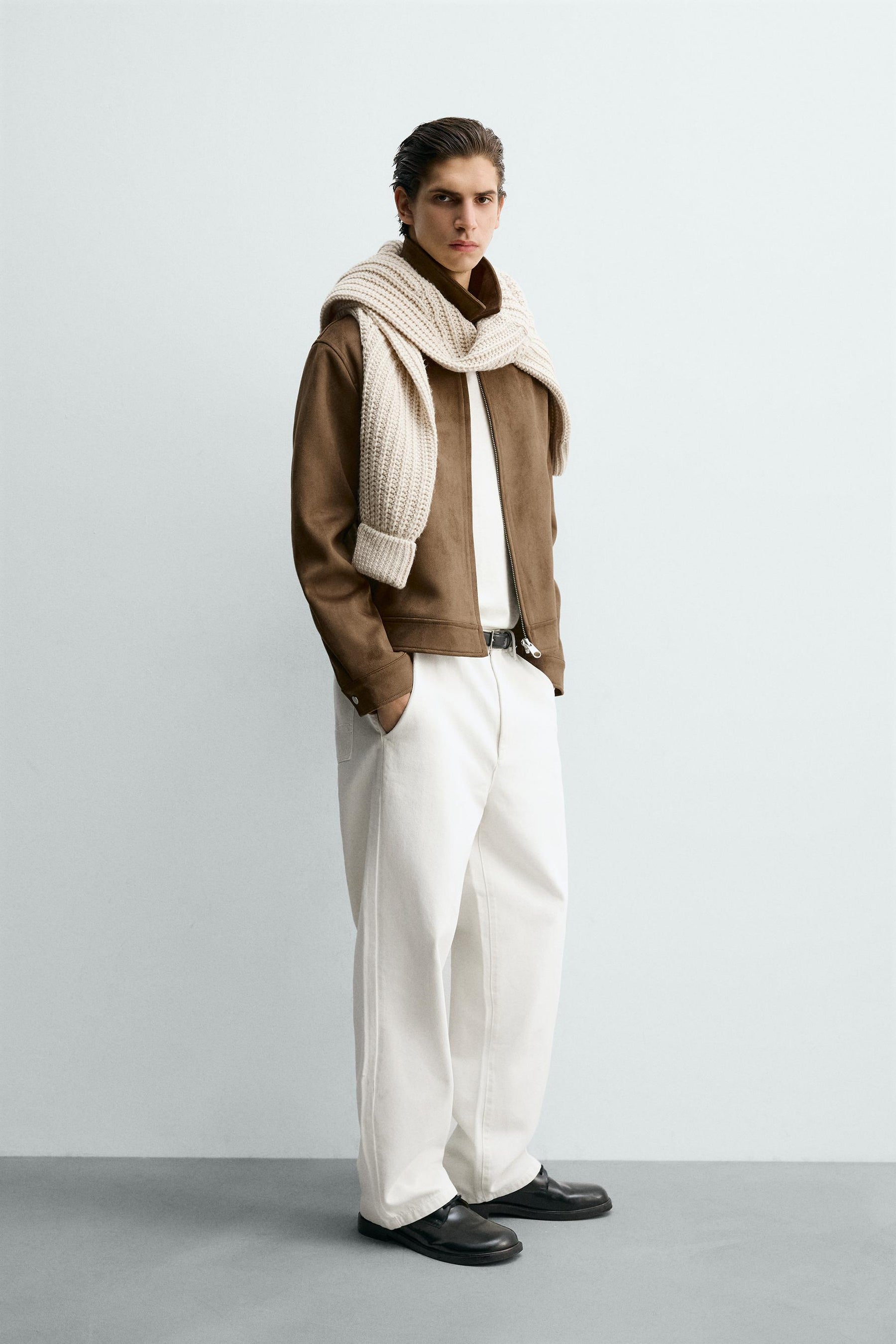 CROPPED FIT FAUX SUEDE JACKET - Image 4