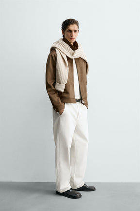 CROPPED FIT FAUX SUEDE JACKET - Image 4