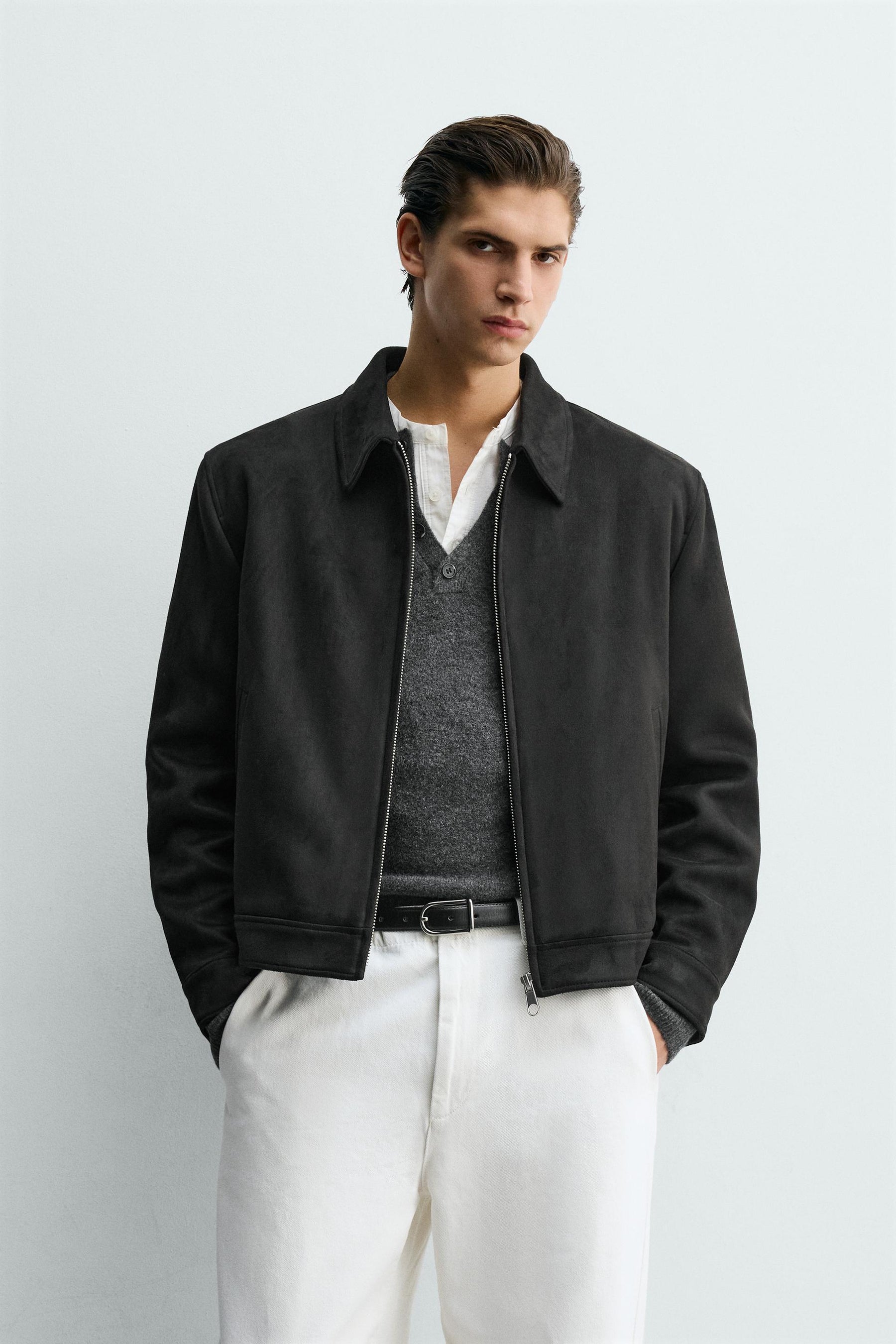 CROPPED FIT FAUX SUEDE JACKET - Image 2