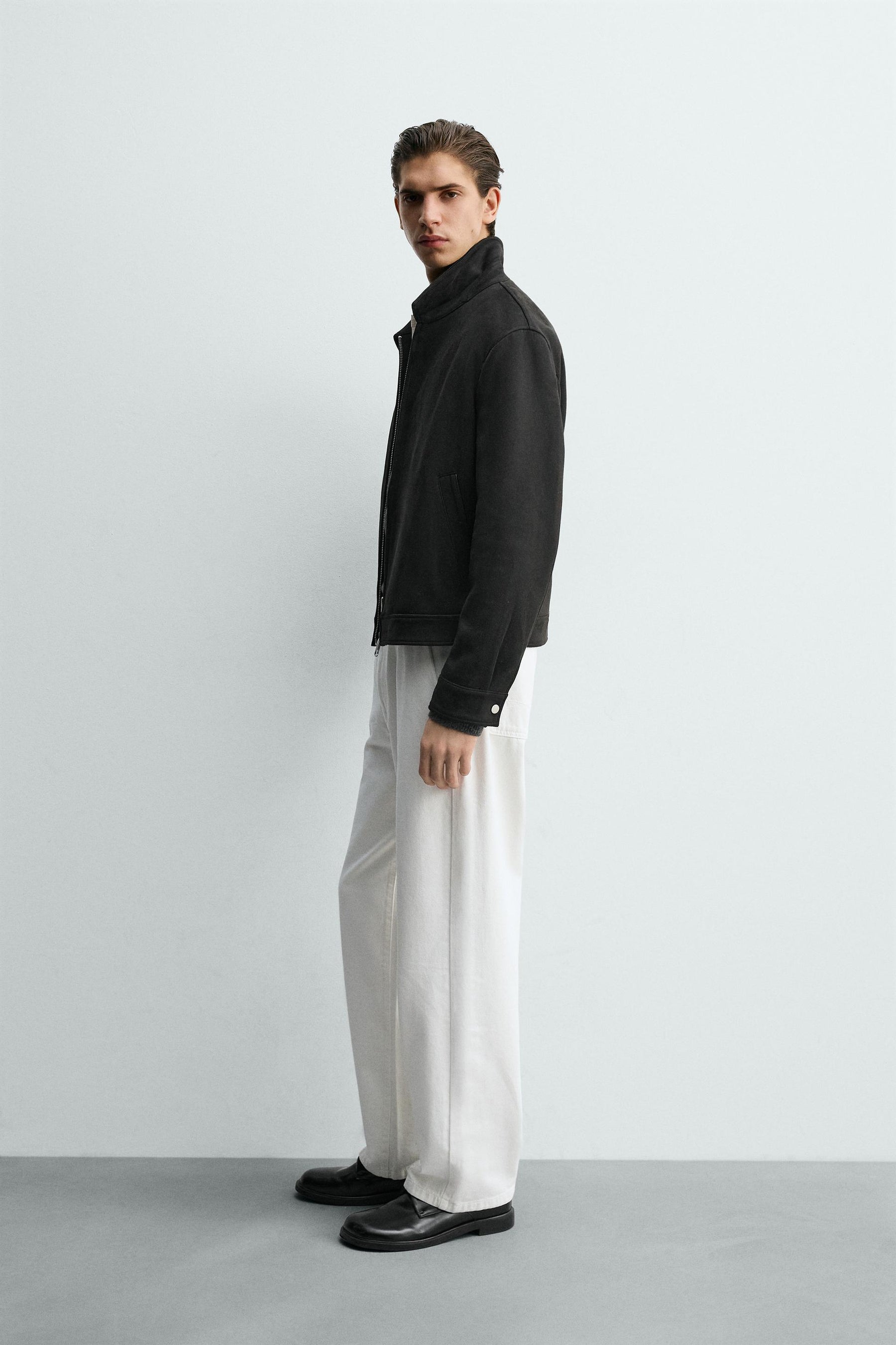 CROPPED FIT FAUX SUEDE JACKET - Image 4