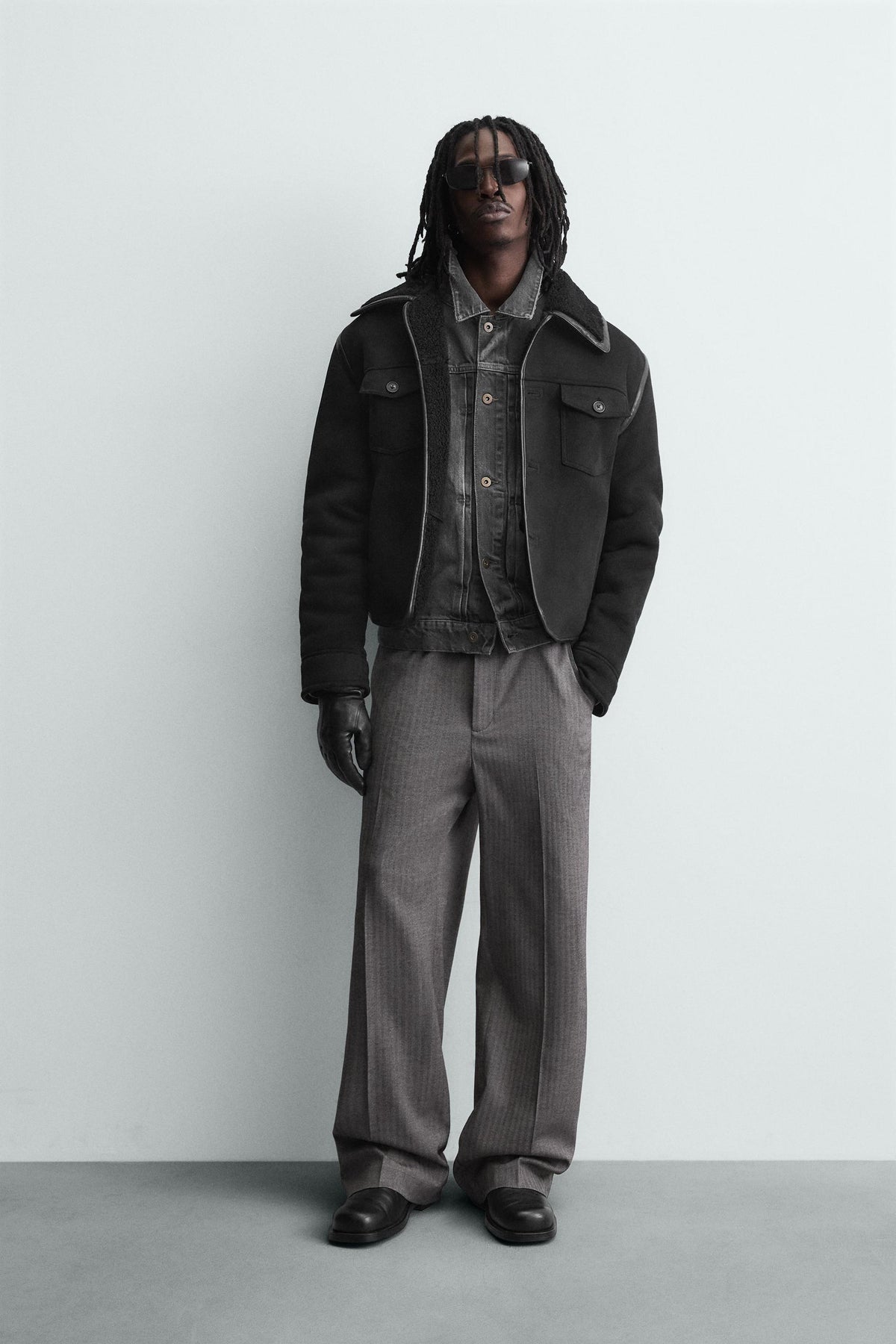 DOUBLE-FACED FAUX SUEDE JACKET - Image 1