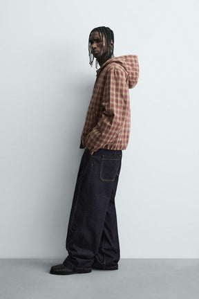 Karierte Kapuzenjacke 