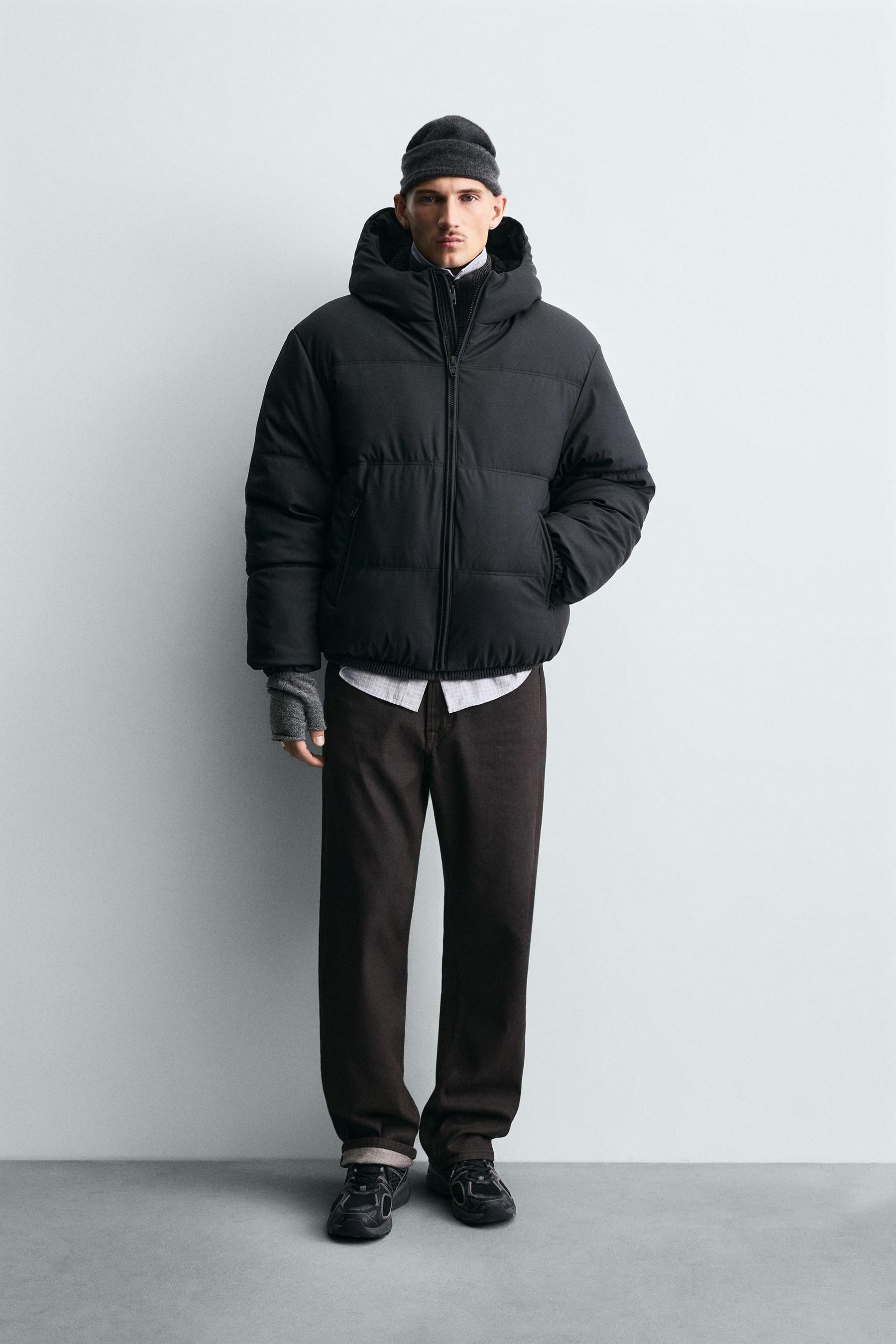 RUBBERISED CONTRAST PUFFER JACKET - Image 1