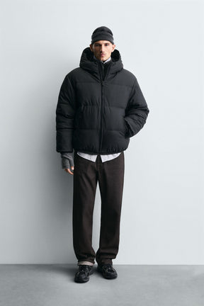 RUBBERISED CONTRAST PUFFER JACKET - Image 1