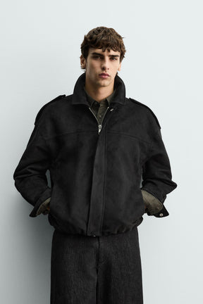 Faux Suede Cropped Jacket