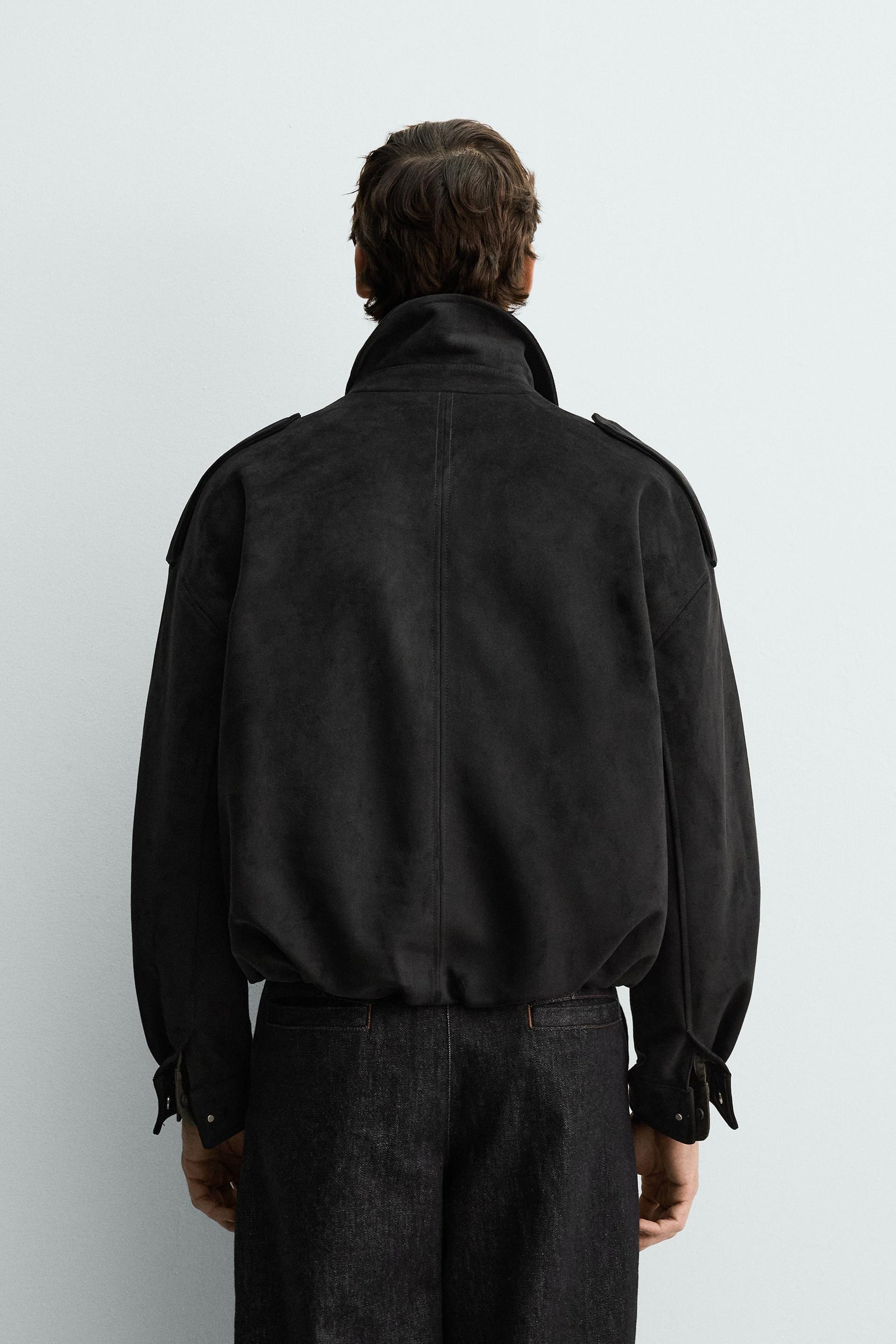 Faux Suede Cropped Jacket