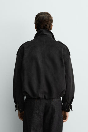 Faux Suede Cropped Jacket