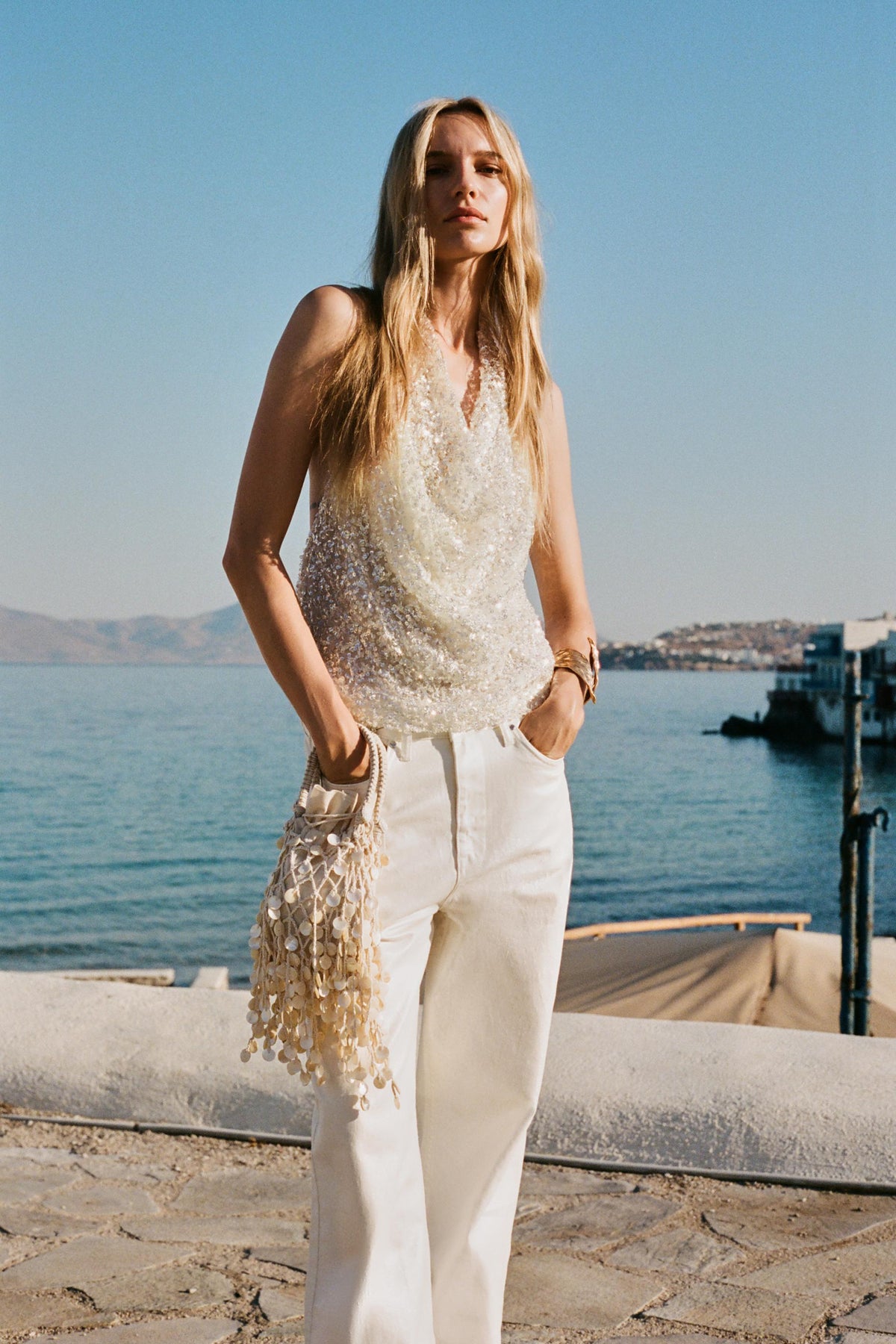 Pailletten-Haltertop