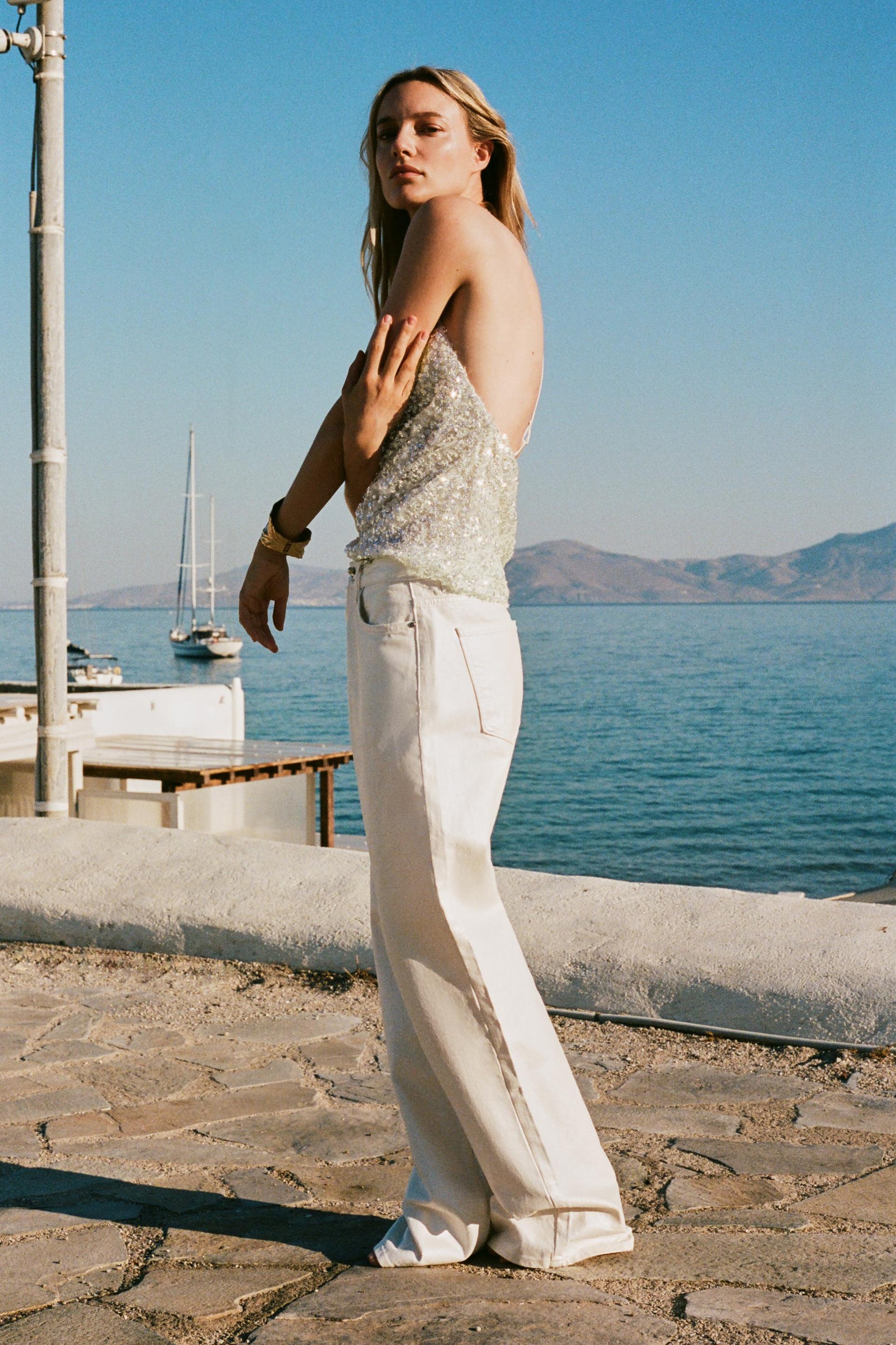 Pailletten-Haltertop