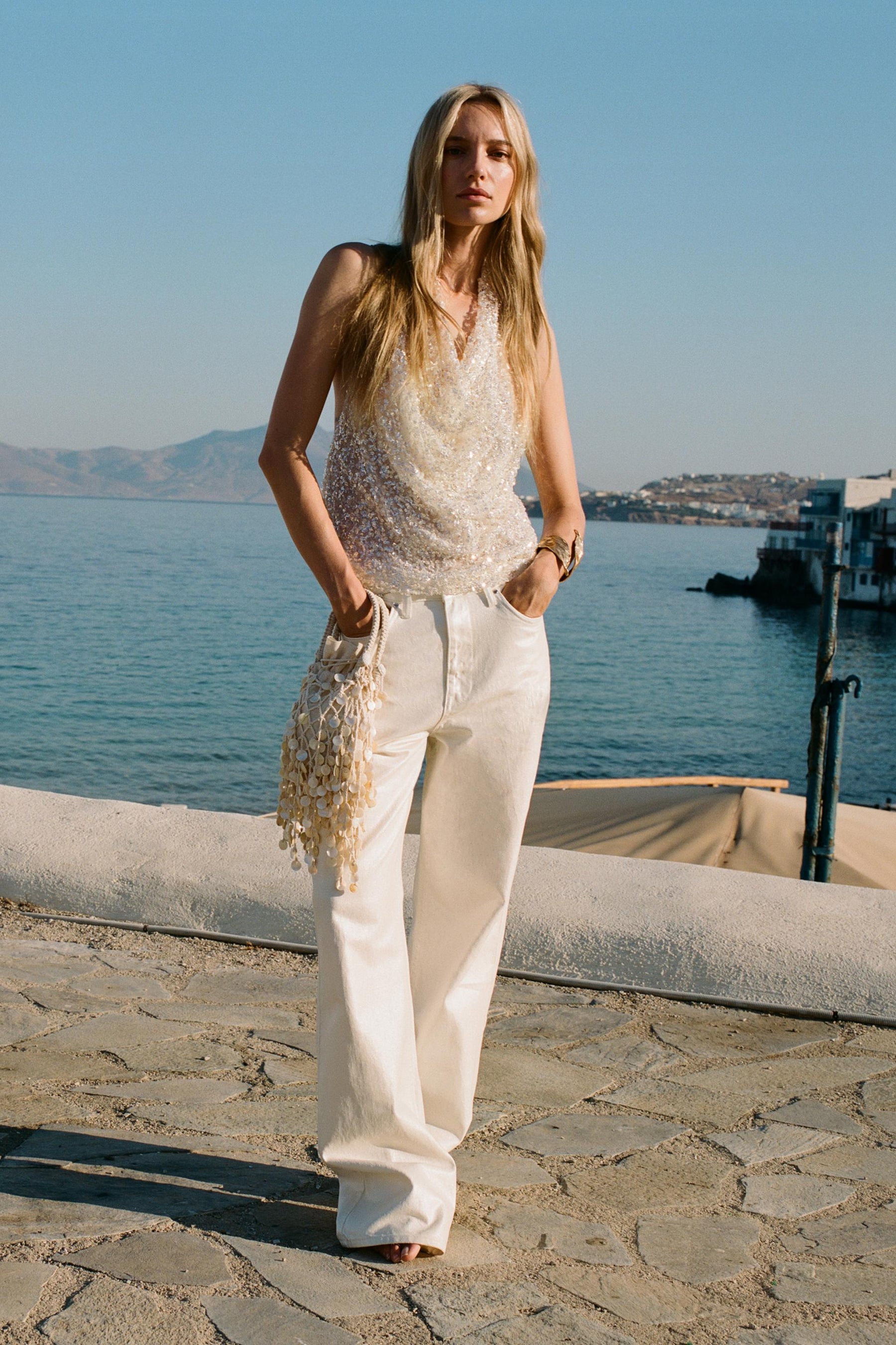 Pailletten-Haltertop