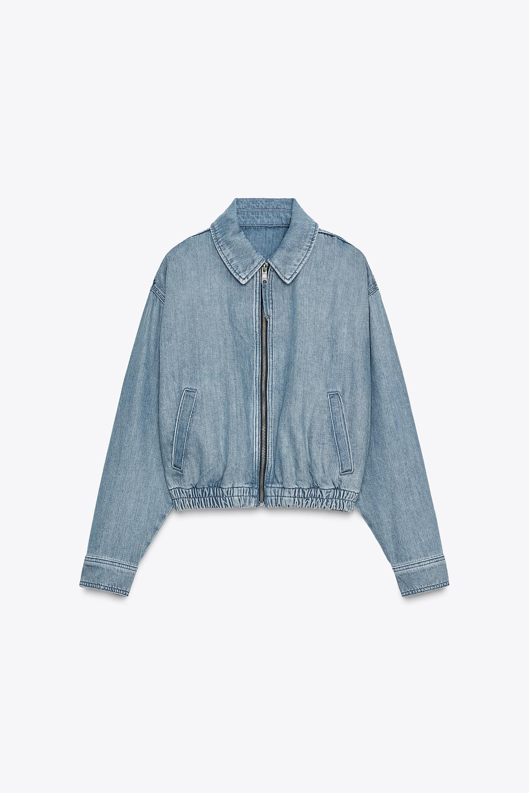 ZW COLLECTION DENIM BOMBER JACKET - Image 5