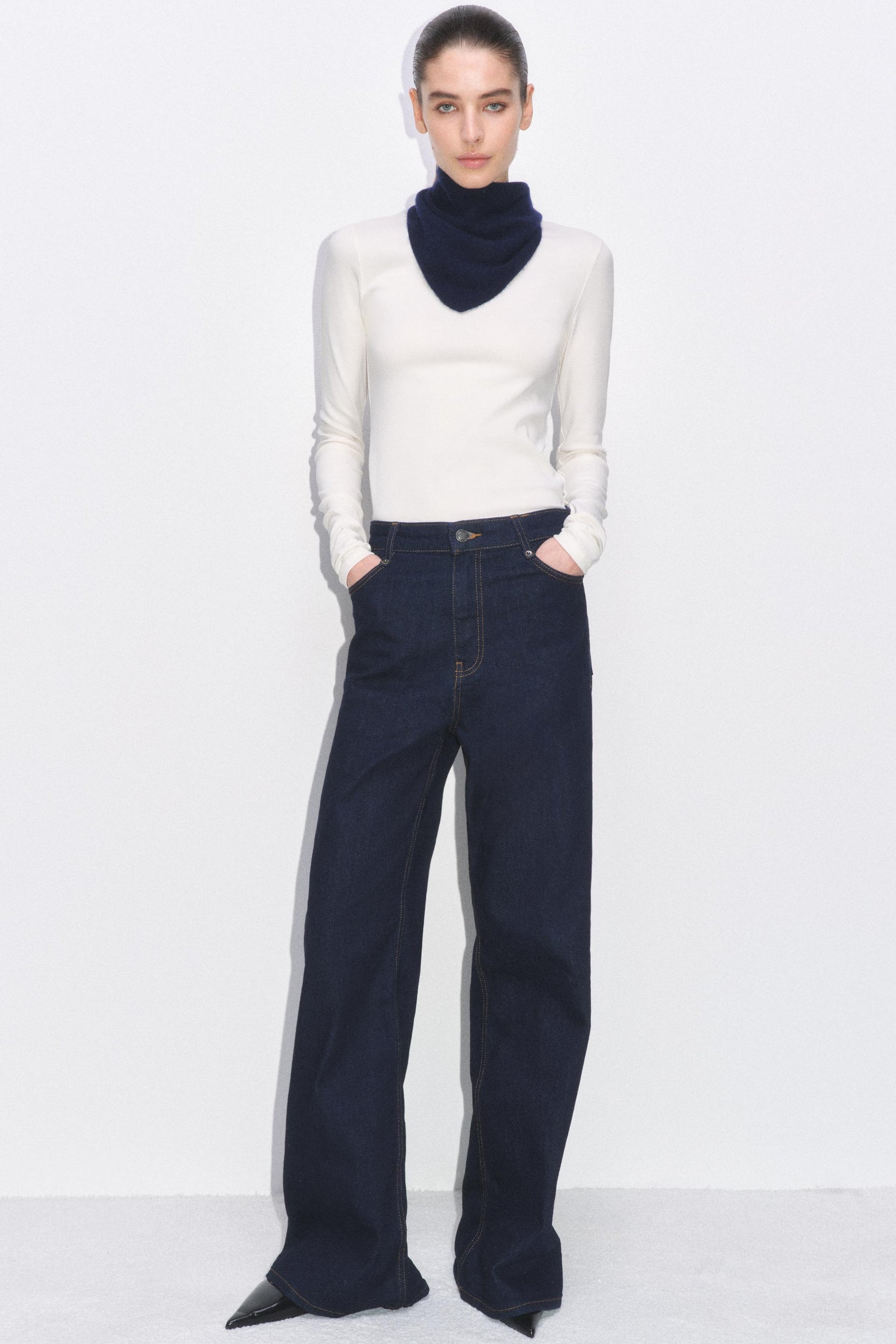 Weit geschnittene High-Waist-Jeans