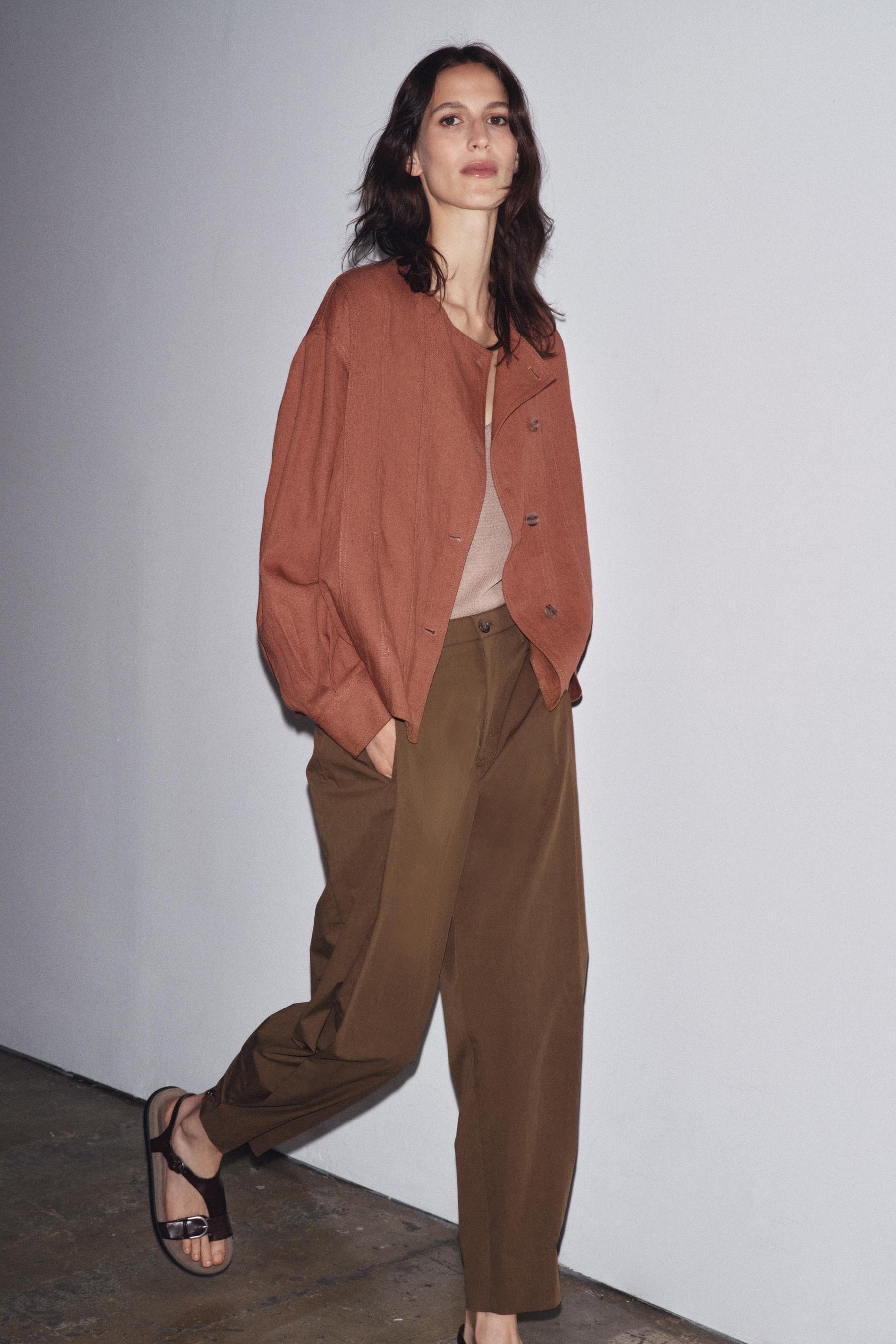 ZW COLLECTION LINEN BLEND BOMBER JACKET - Image 1