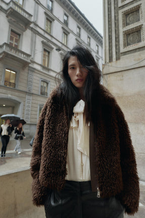 CROPPED FAUX SHEARLING COAT - Image 2