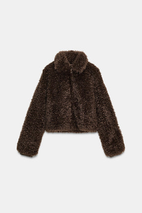 CROPPED FAUX SHEARLING COAT - Image 7