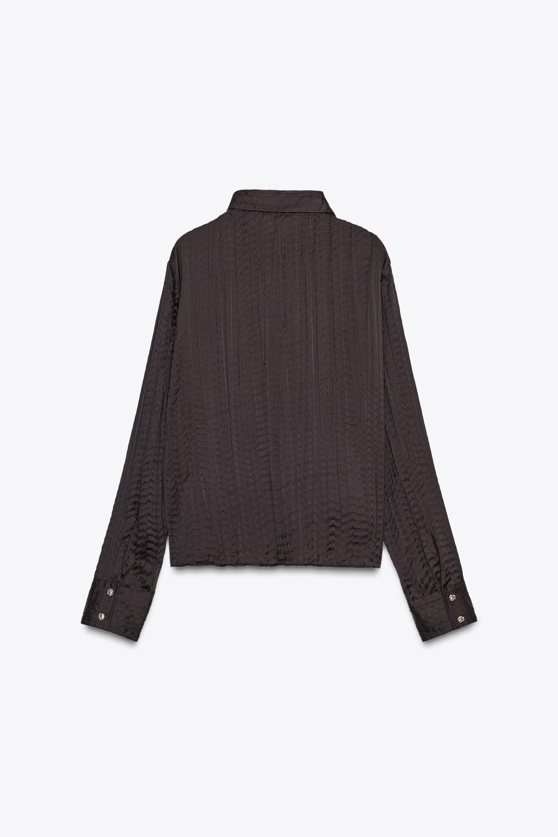 Oversize-Satinhemd mit Crinkle-Effekt