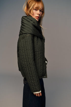 QUILTED JACKET WITH DETACHABLE SCARF - Image 4
