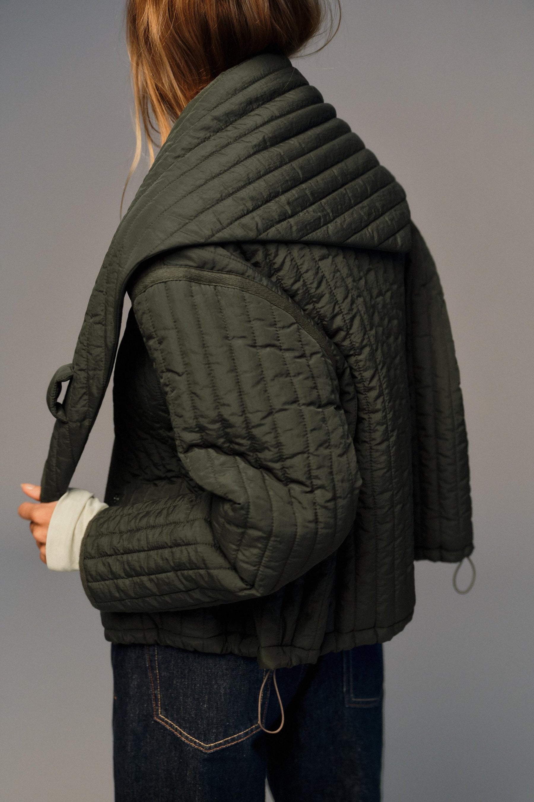 QUILTED JACKET WITH DETACHABLE SCARF - Image 7