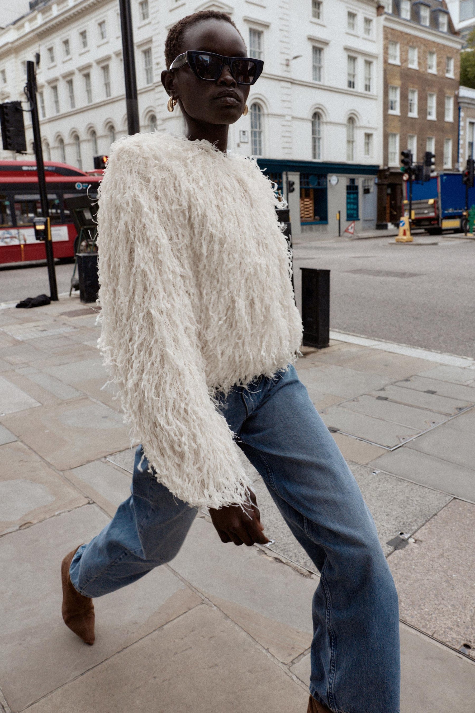 FEATHER FRINGE METALLIC THREAD JACKET - Image 1