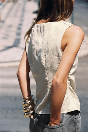 ASYMMETRISCHE JACQUARD-TOP