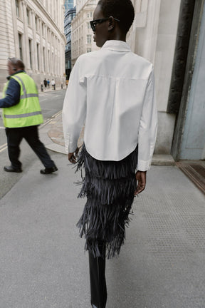 Popelinehemd mit Strassknöpfen