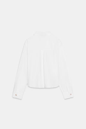 Popelinehemd mit Strassknöpfen