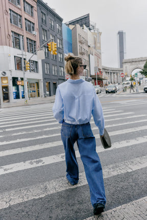 Gestreiftes, kurzes Oxford-Hemd