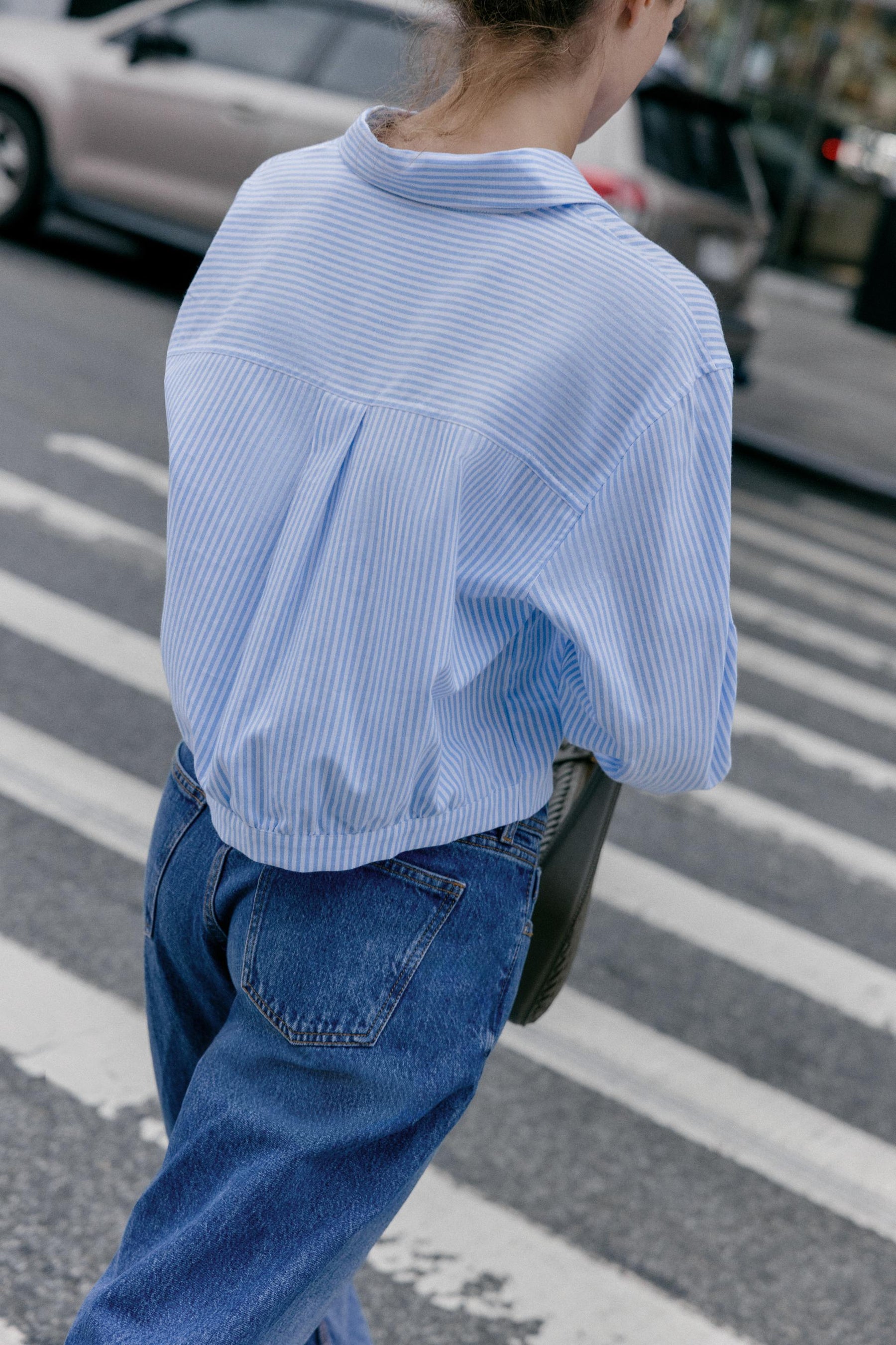 Gestreiftes, kurzes Oxford-Hemd