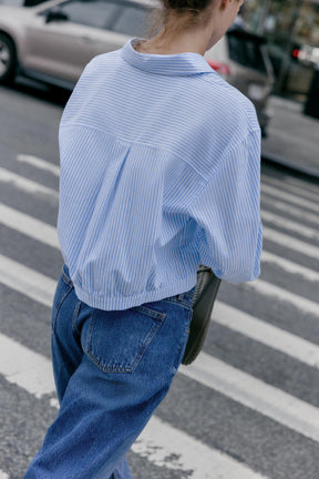 Gestreiftes, kurzes Oxford-Hemd