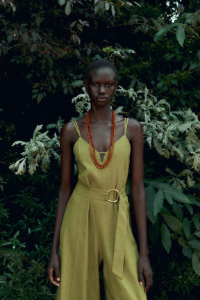 WIDE-LEG STRAPPY LINEN BLEND JUMPSUIT - Image 2