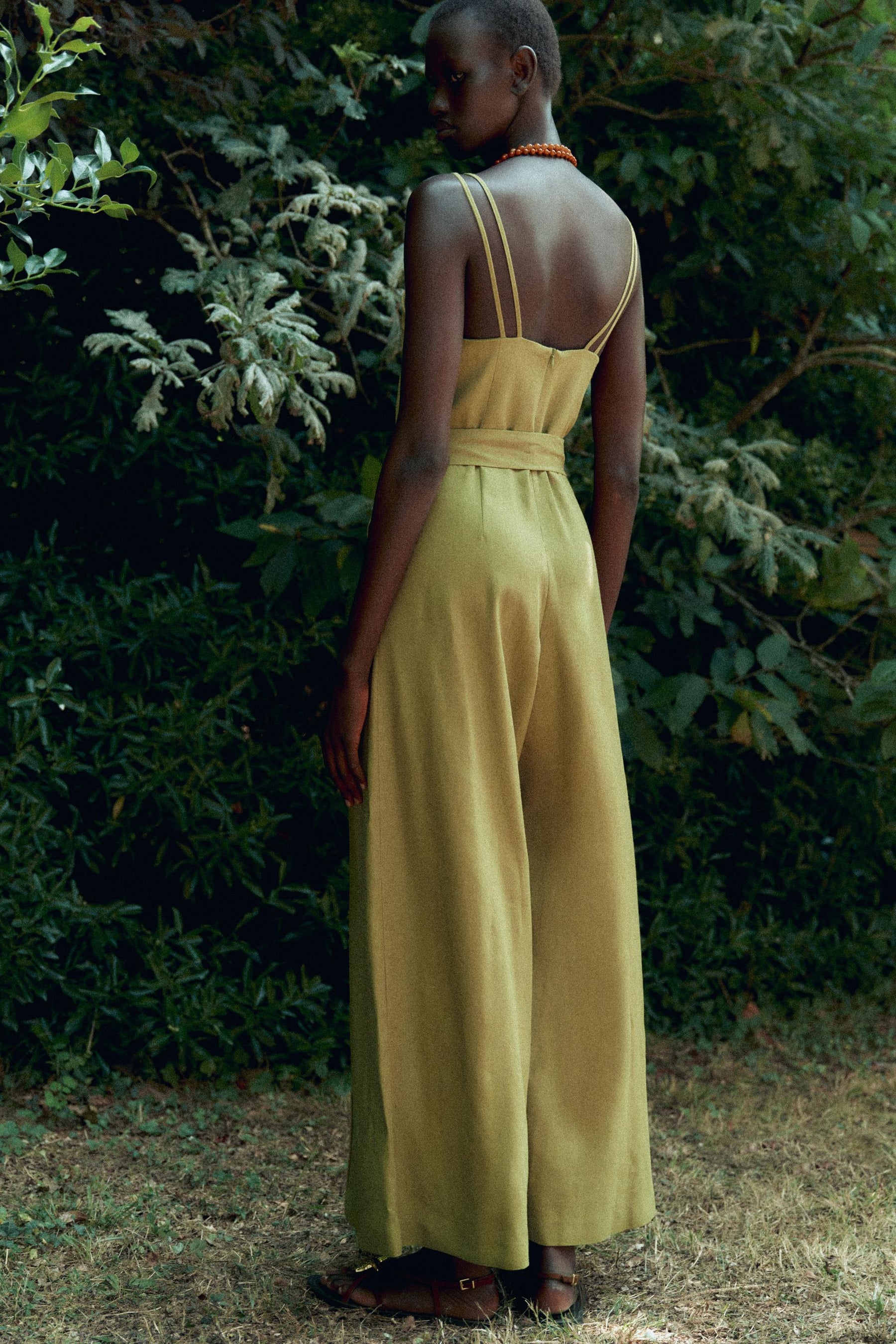 WIDE-LEG STRAPPY LINEN BLEND JUMPSUIT - Image 4