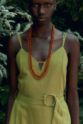 WIDE-LEG STRAPPY LINEN BLEND JUMPSUIT - Image 6