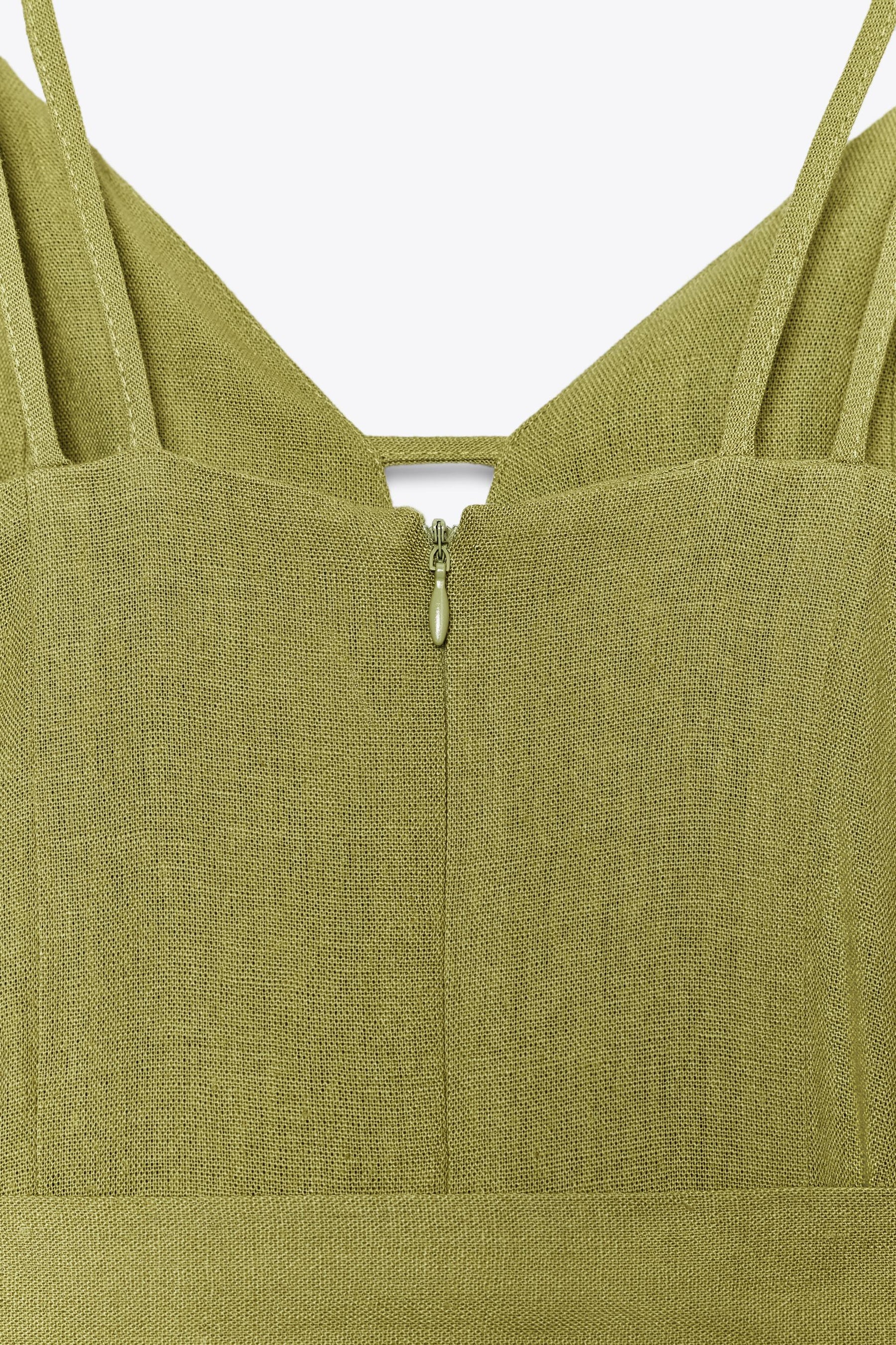 WIDE-LEG STRAPPY LINEN BLEND JUMPSUIT - Image 9