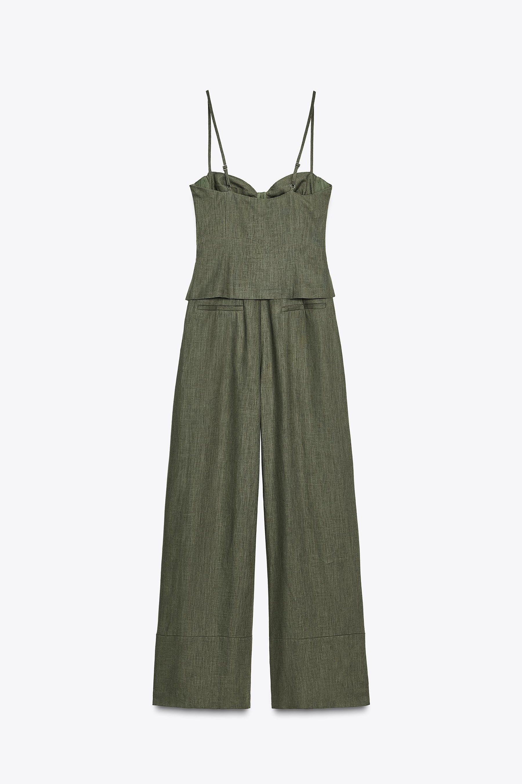 LINEN BLEND STRAPPY JUMPSUIT WITH BOWS - Image 9