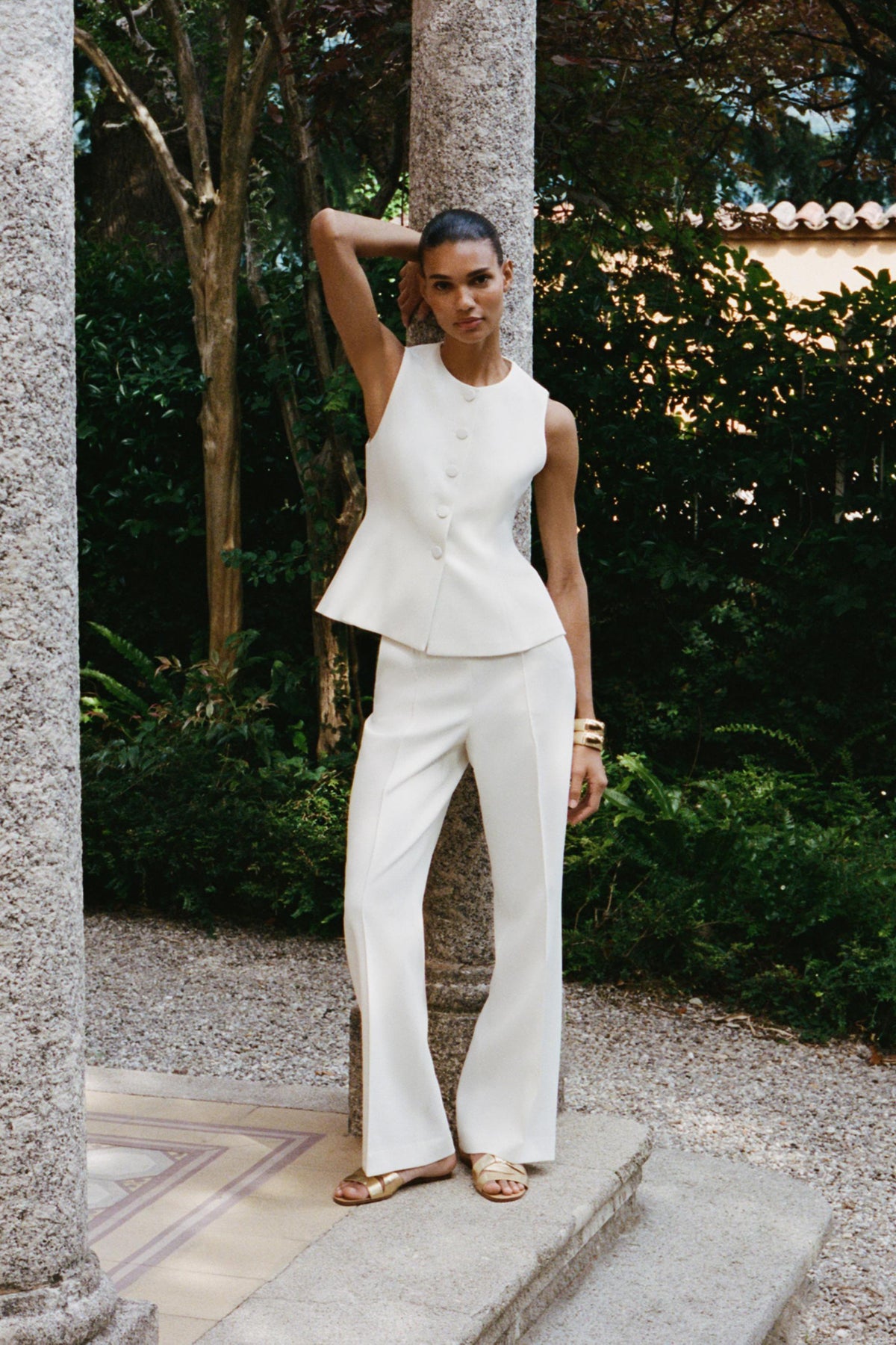 Hose mit geradem Bein und hohem Bund