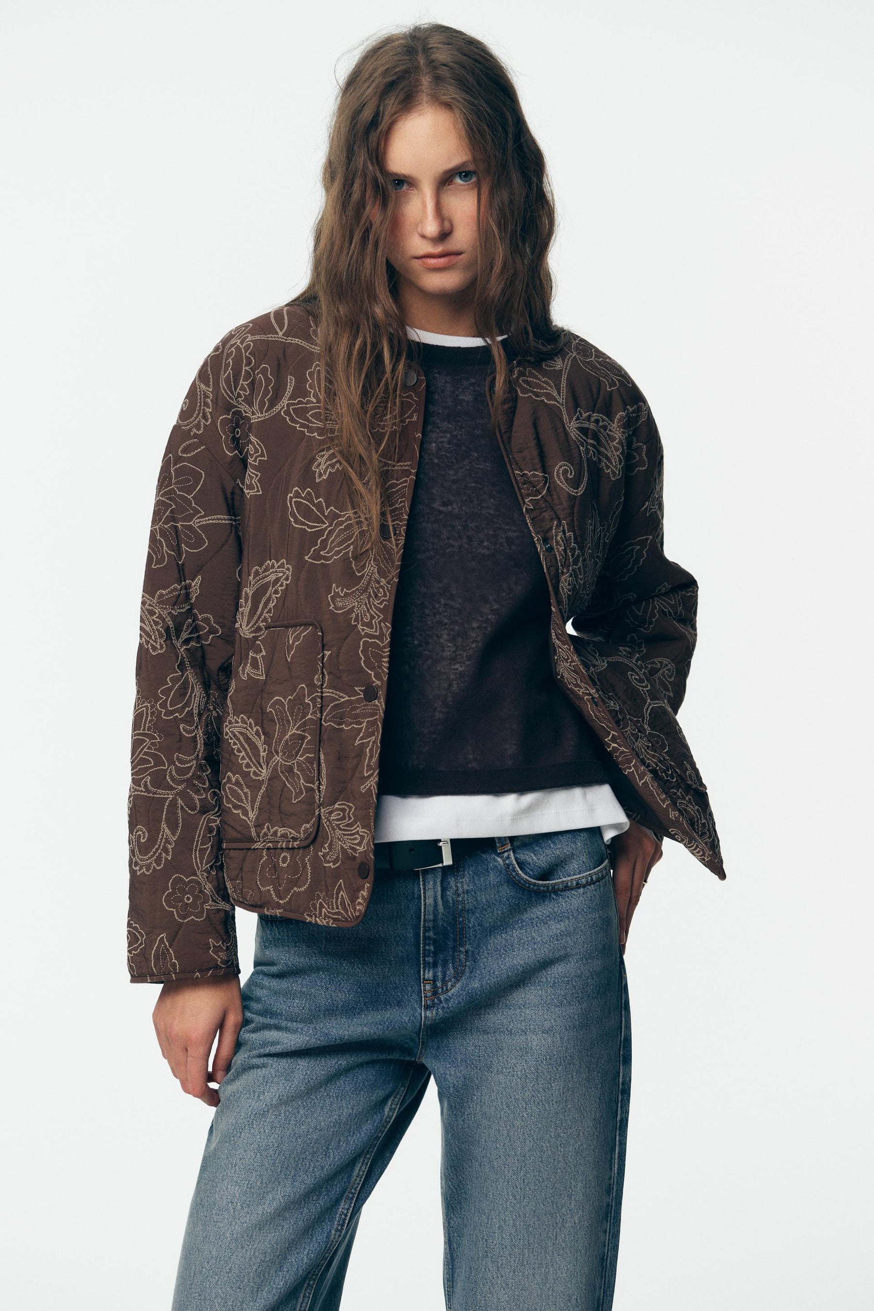 Bestickte Steppjacke