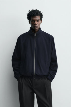 REVERSIBLE WOOL BLEND BOMBER JACKET - Image 2
