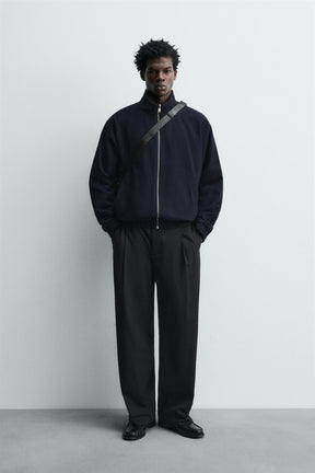 REVERSIBLE WOOL BLEND BOMBER JACKET - Image 1