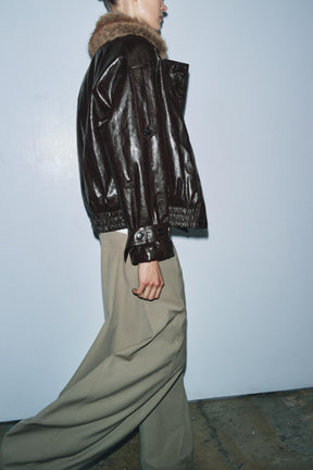 Jacke mit Kunstpelzkragen