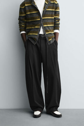 Belted Pleated Trousers