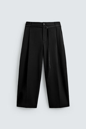 Belted Pleated Trousers