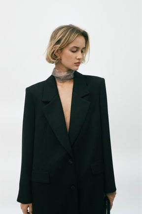 LONG COAT WITH SHOULDER PADS - Image 2