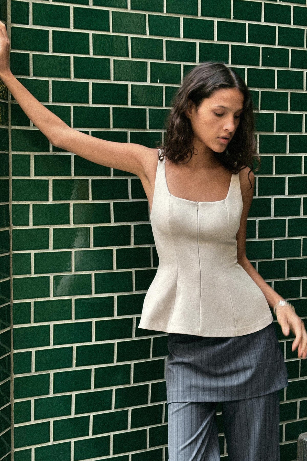 Peplum-Top mit Reißverschluss