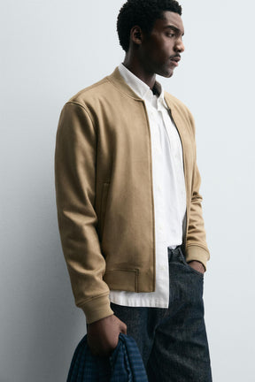FAUX SUEDE BOMBER JACKET - Image 6