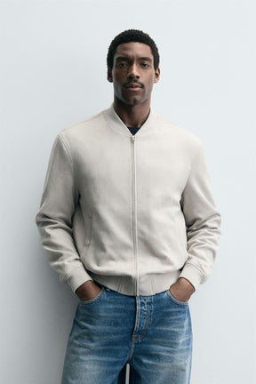 FAUX SUEDE BOMBER JACKET - Image 2