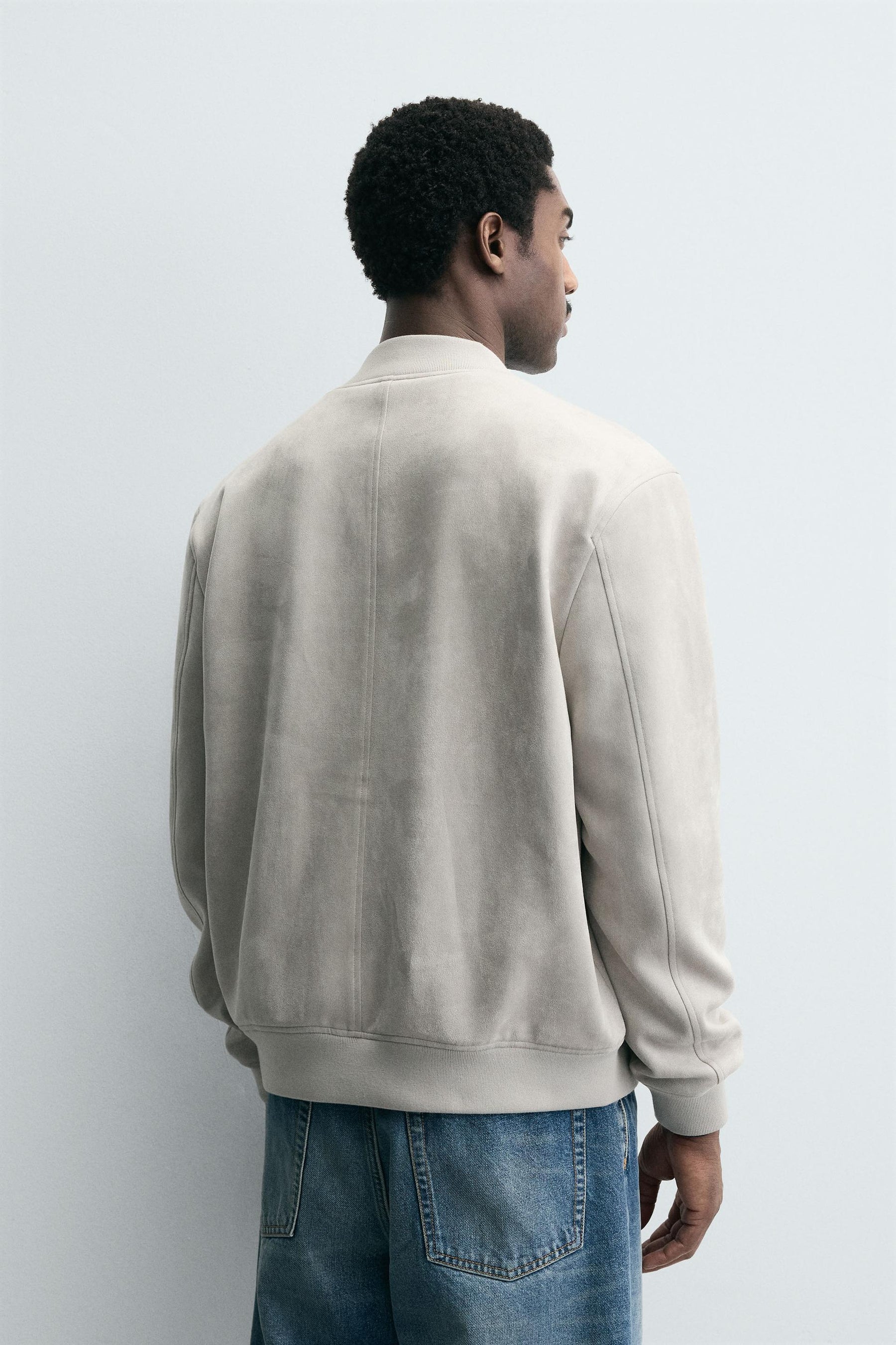 FAUX SUEDE BOMBER JACKET - Image 3
