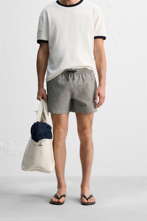 SEERSUCKER MID-LENGTH SWIMMING TRUNKS - Image 2