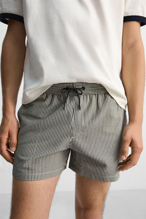 SEERSUCKER MID-LENGTH SWIMMING TRUNKS - Image 6