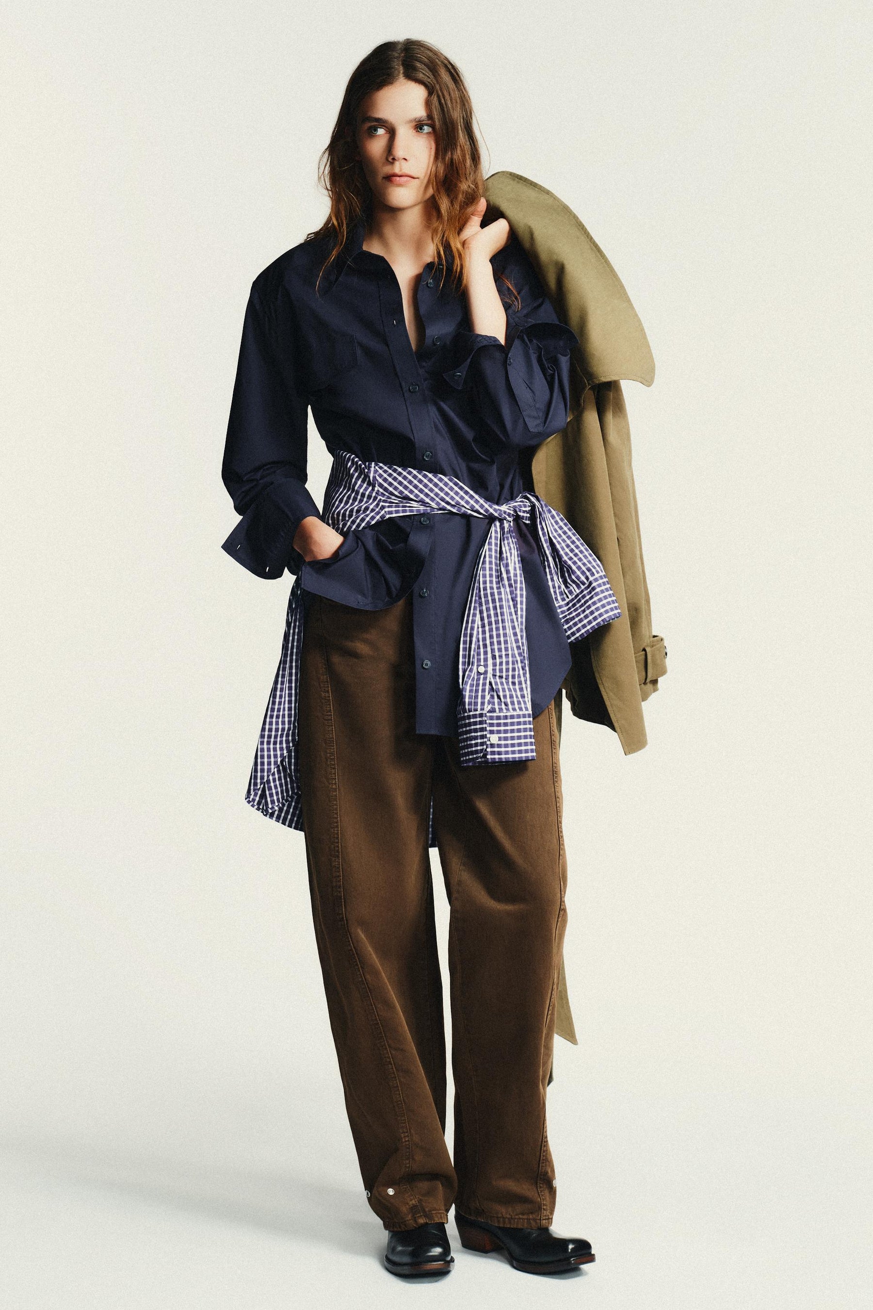 Popelinehemd mit Polstern