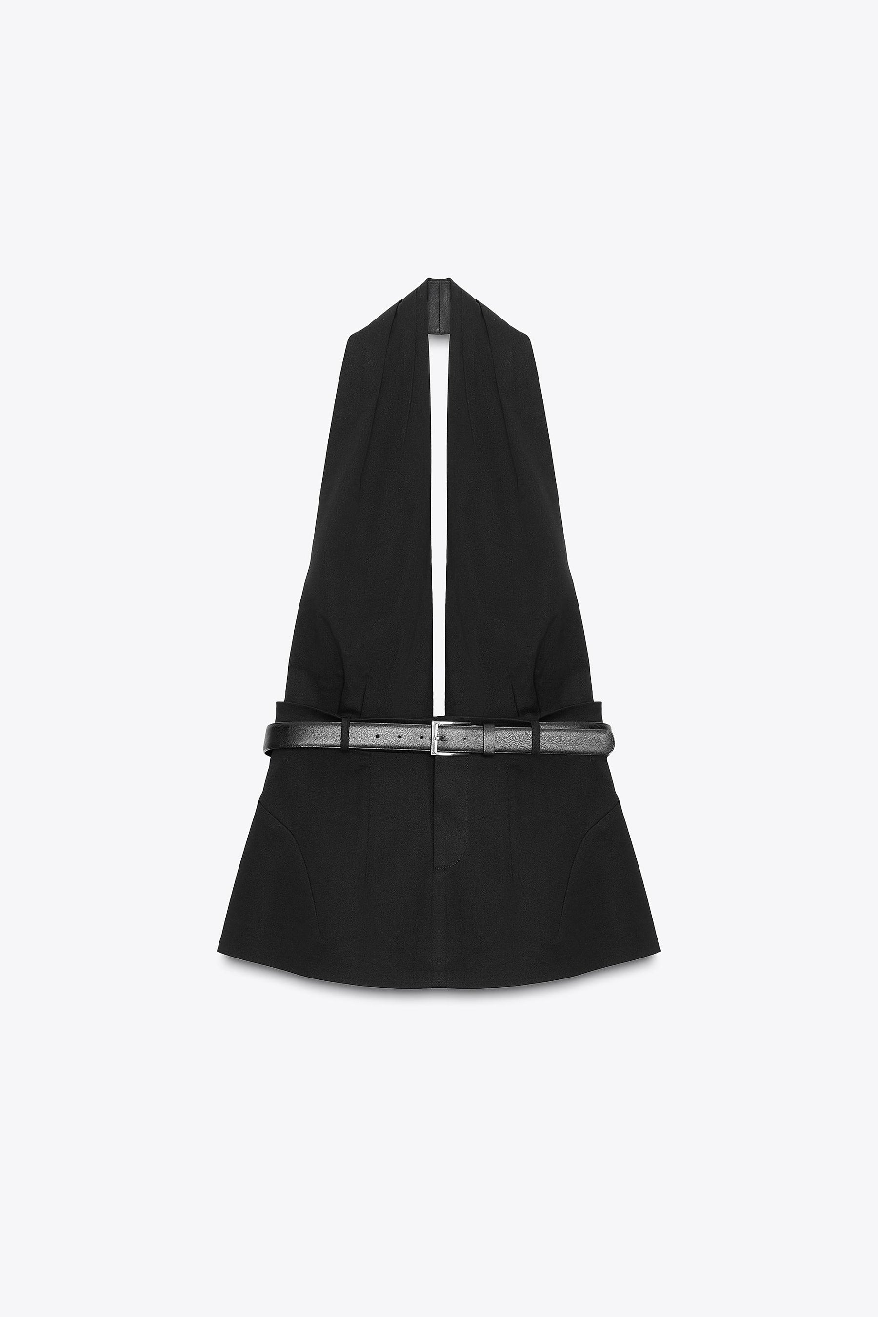 Neckholder-Top mit Gürtel